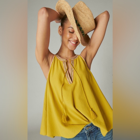 Lucky Brand ☘️ Embroidered Peasant Swing Tank - Picture 1 of 9